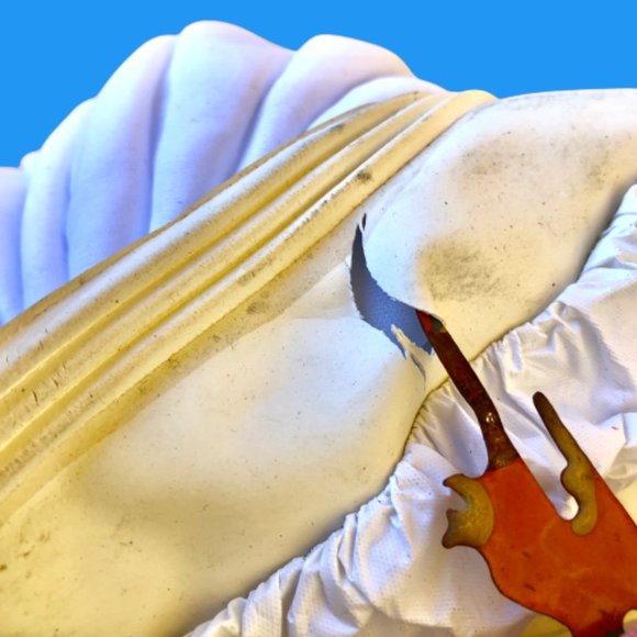 Vintage Womens White Swim Bathing Turban Latex Polyester Pleated DAMAGED - Picture 11 of 12